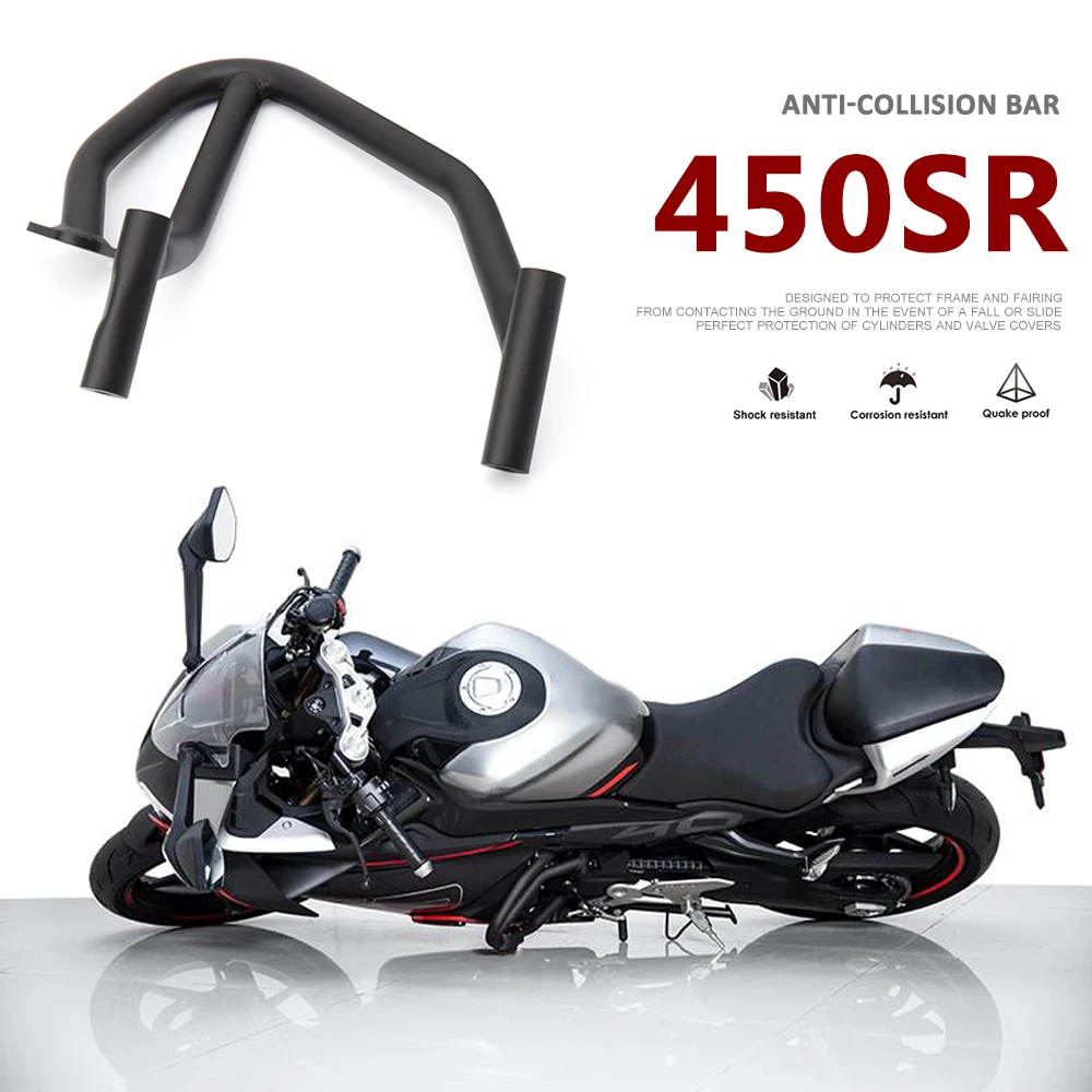 For CFMOTO 450SR 450 SR 450sr 2022 2023 New Motorcycle Accessories Black Highway Engine Guard Bumper Crash Bar Protector