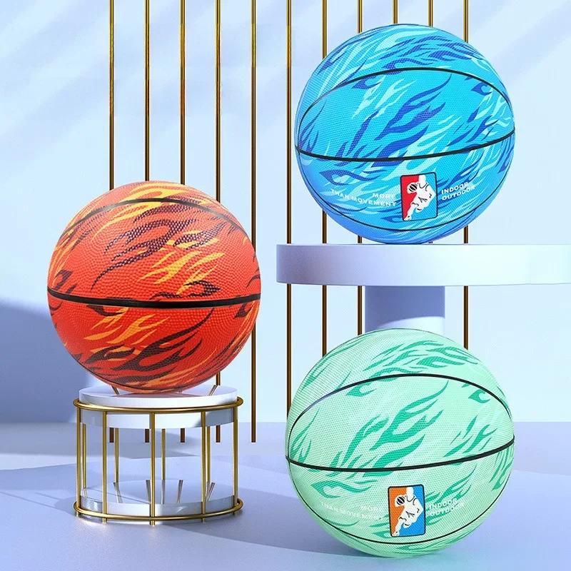 Rubber Basketball Outdoor Indoor Kid Entertainment Play Game Basketball Needle Inflate Ball Teen Adult Team Sport Match Training