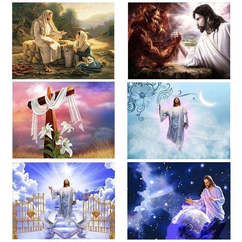 

5D Diamond Painting Religious Jesus Rhinestone Painting Diamond Embroidery Cross Stitch Handicraft Wall Decoration