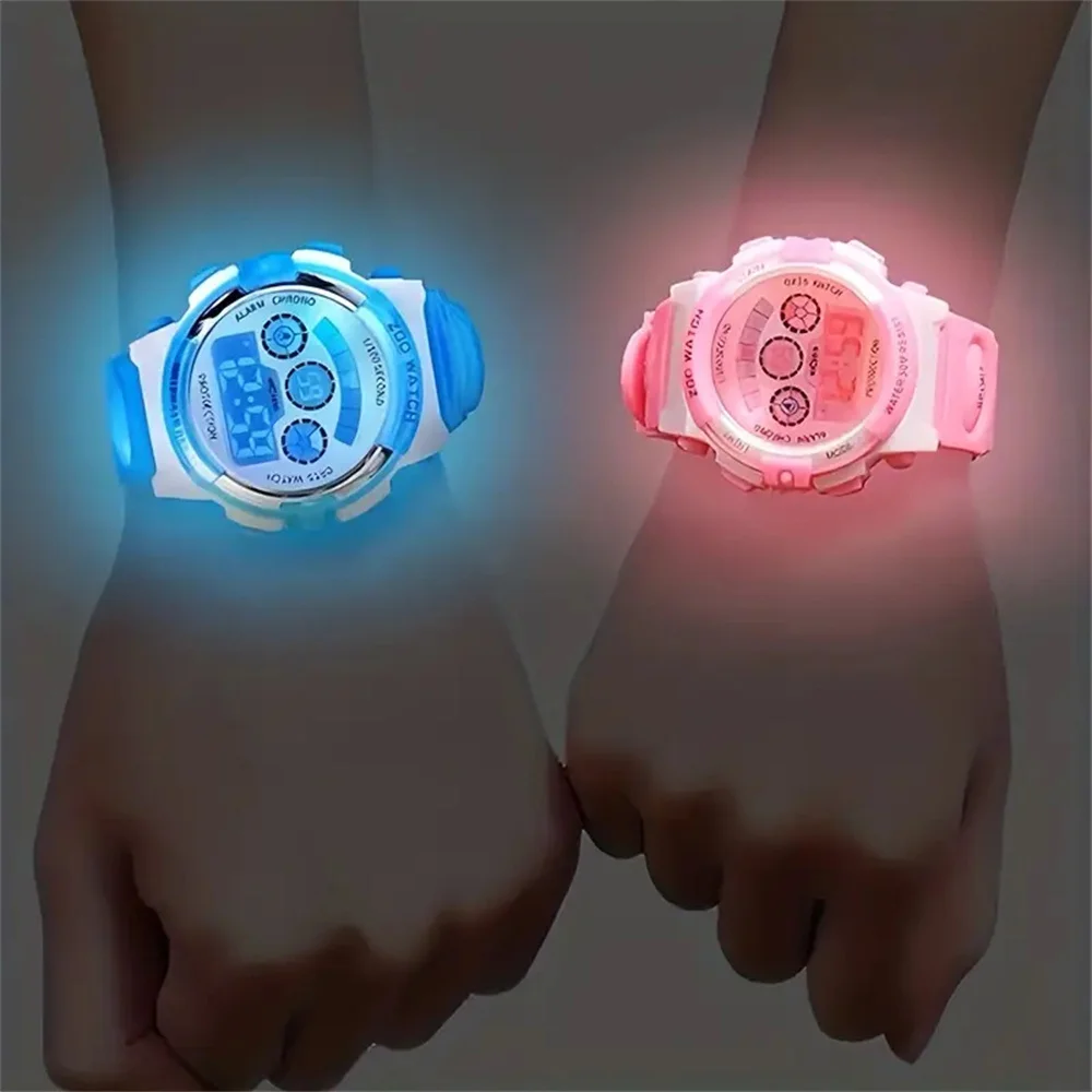 Electronic Night Glow Wrist Watch Colorful Digital Watch Holiday Party Gift