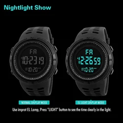 Novo 1251 relógios multifuncionais despertador crono 5bar relógio digital à prova dwaterproof água reloj hombre esporte ao ar livre relógio masculino