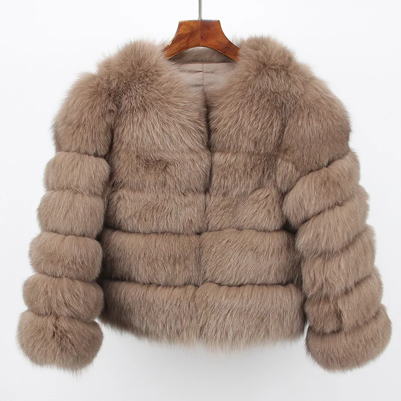 Real Fox Fur Coat Winter Jacket Women Natural Fox Fur Raccoon Outerwear O-neck Thick Warm Luxury Female Streetwear New Fashion