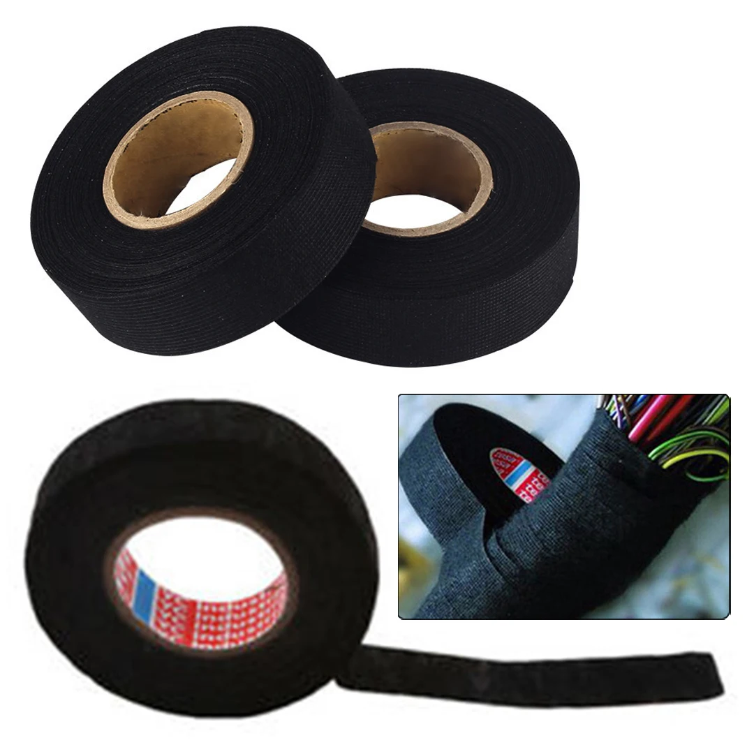 15M Wiring Harness Tape Looms Wiring Harness Cloth Fabric Flannel Tape Adhesive Cable Protection Noise Damping Flocking