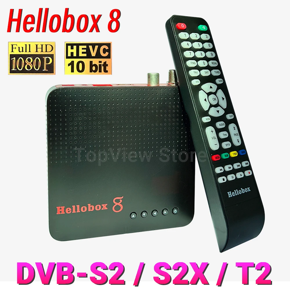 2024 Hellobox 8 Satellite Receiver H.265 TV Receiver DVB T2 DVB S2 S2X Support RJ45 WiFi HEVC PowerVu Hellobox8