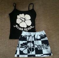 Hip Hop Woman Singlet Harajuku Halter tops Y2K Fashion Casual Skirt Old Vintage Rock Printing emo Bottoms Streetwear Sport Sling
