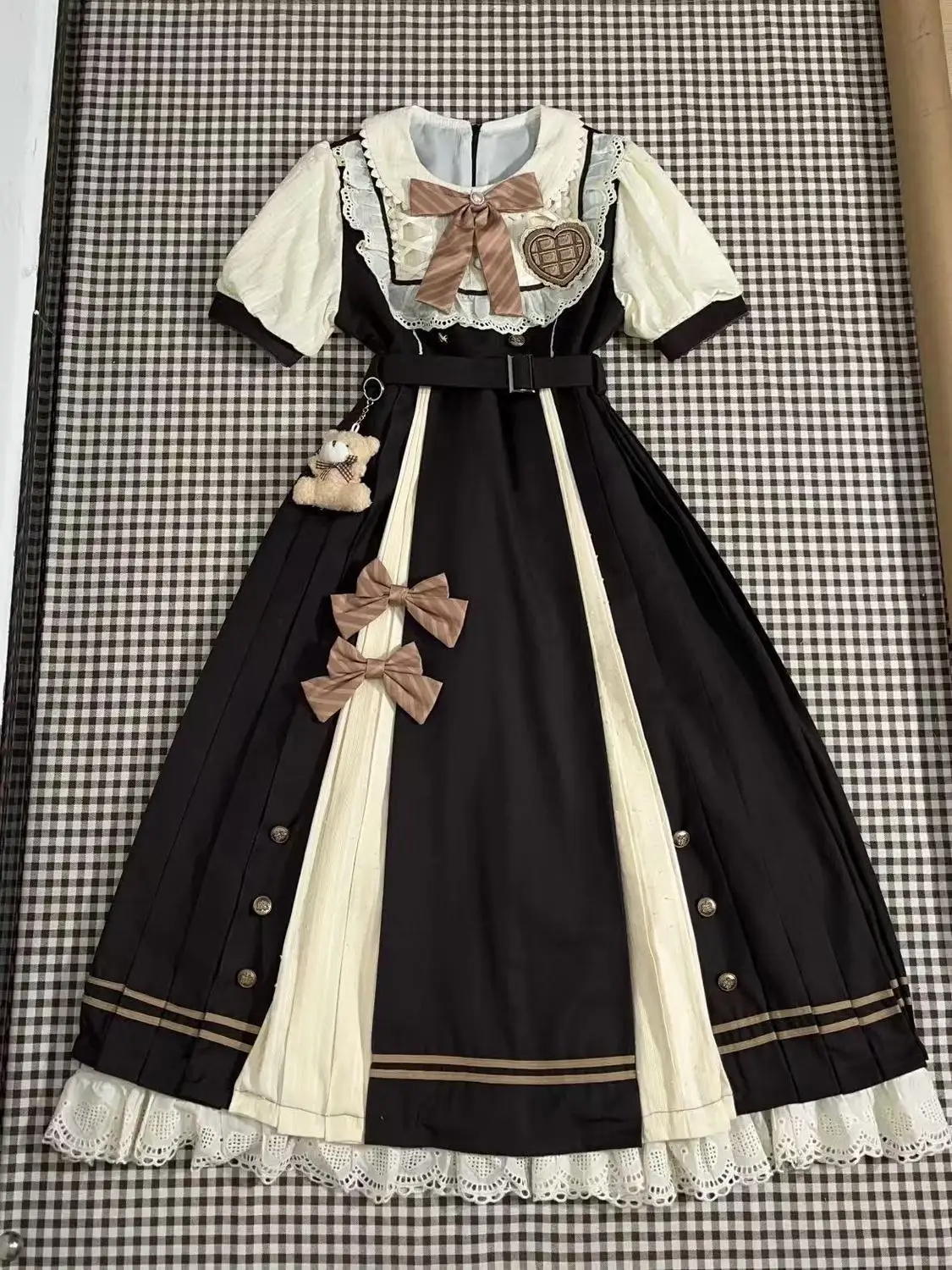 

NONSAR Ретро платье в стиле колледжа с бантом в стиле пэчворк, новинка лета 2021, элегантное утягивающее платье средней длины в стиле Лолиты с завязкой на талии