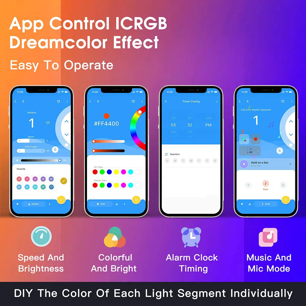 SP611E Bluetooth Music Pixel LED Controller APP Remote Control + IR Remote Control for WS2812B/WS2811 Light Strips DC5-24V