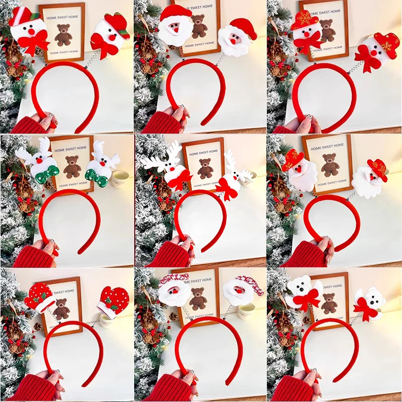 คริสต์มาสอุปกรณ์เสริมผมน่ารักการ์ตูน Santa Claus Antler Hairband สําหรับหญิงสาวน่ารักปาร์ตี้แถบคาดศีรษะผมผม Hoop