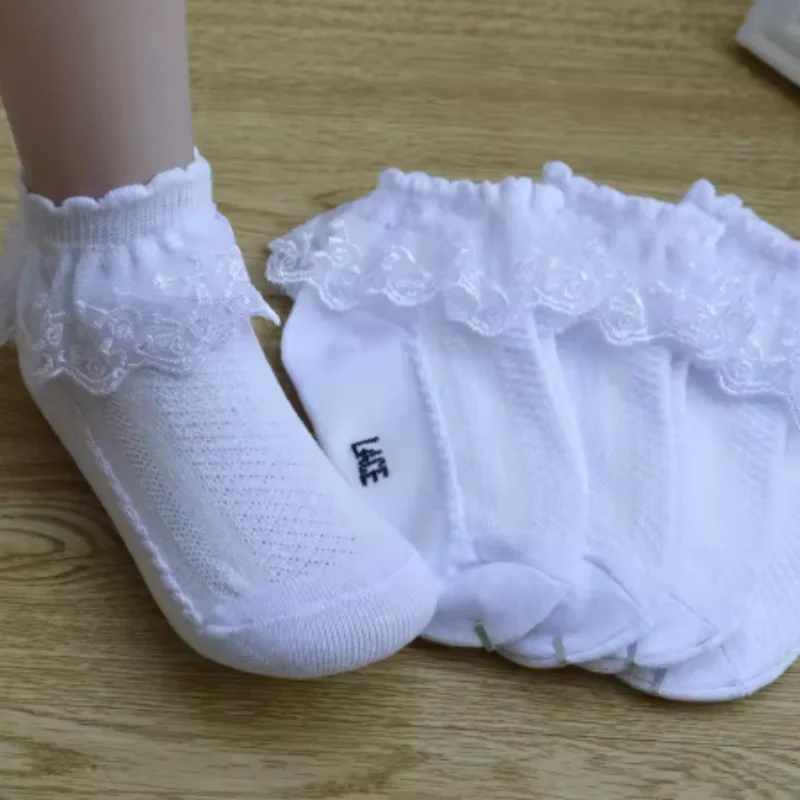 0-12Y Spring Summer Children Lace Socks Baby Girls Cotton Mesh Stockings Princess Short Dance Socks Kids Socks Ruffle Socks