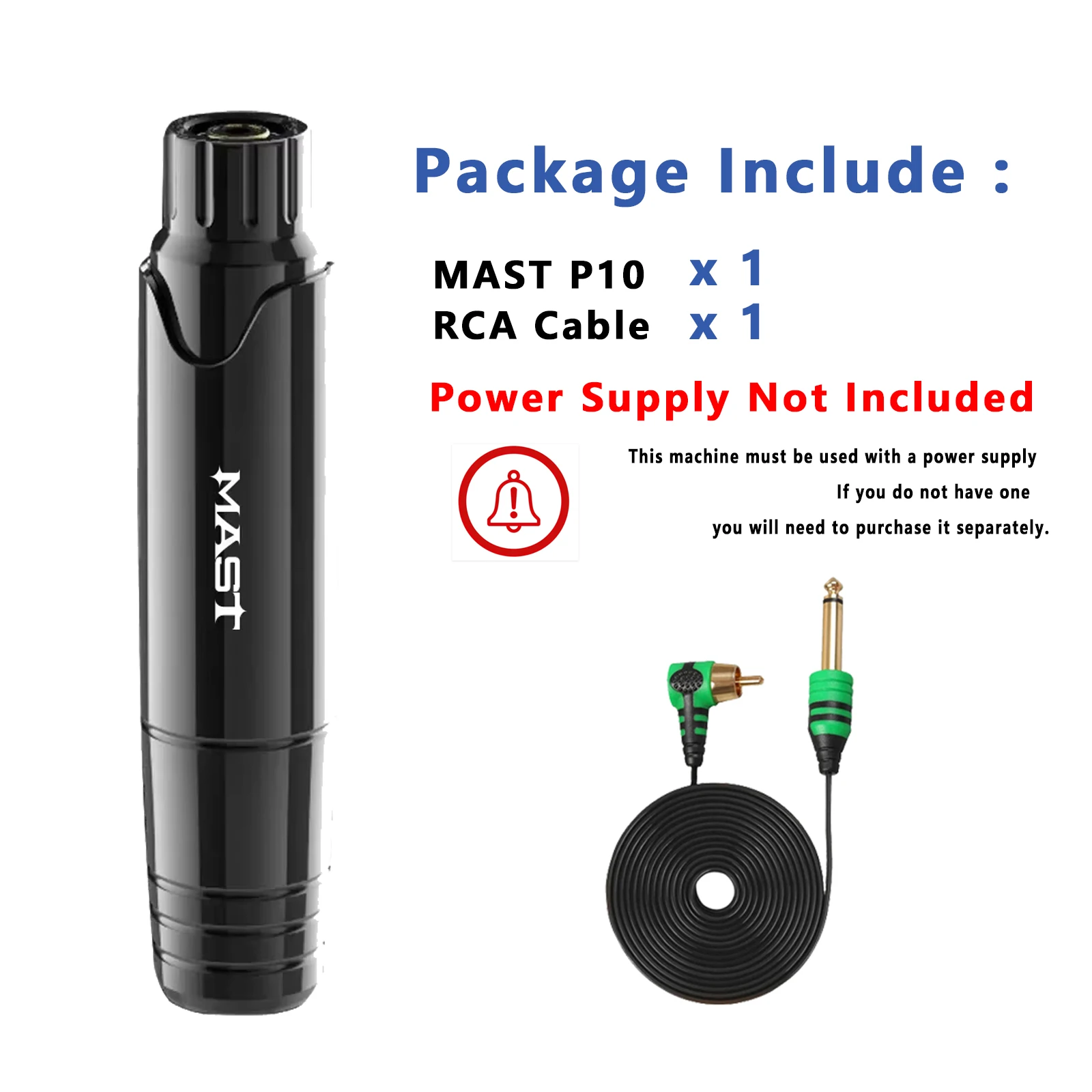 Mast P10 Complete Tattoo Kit Permanente Make-up Tattoo Machine Pen Set Voeding Mast PRO Cartridge voor Tattoo Artiesten