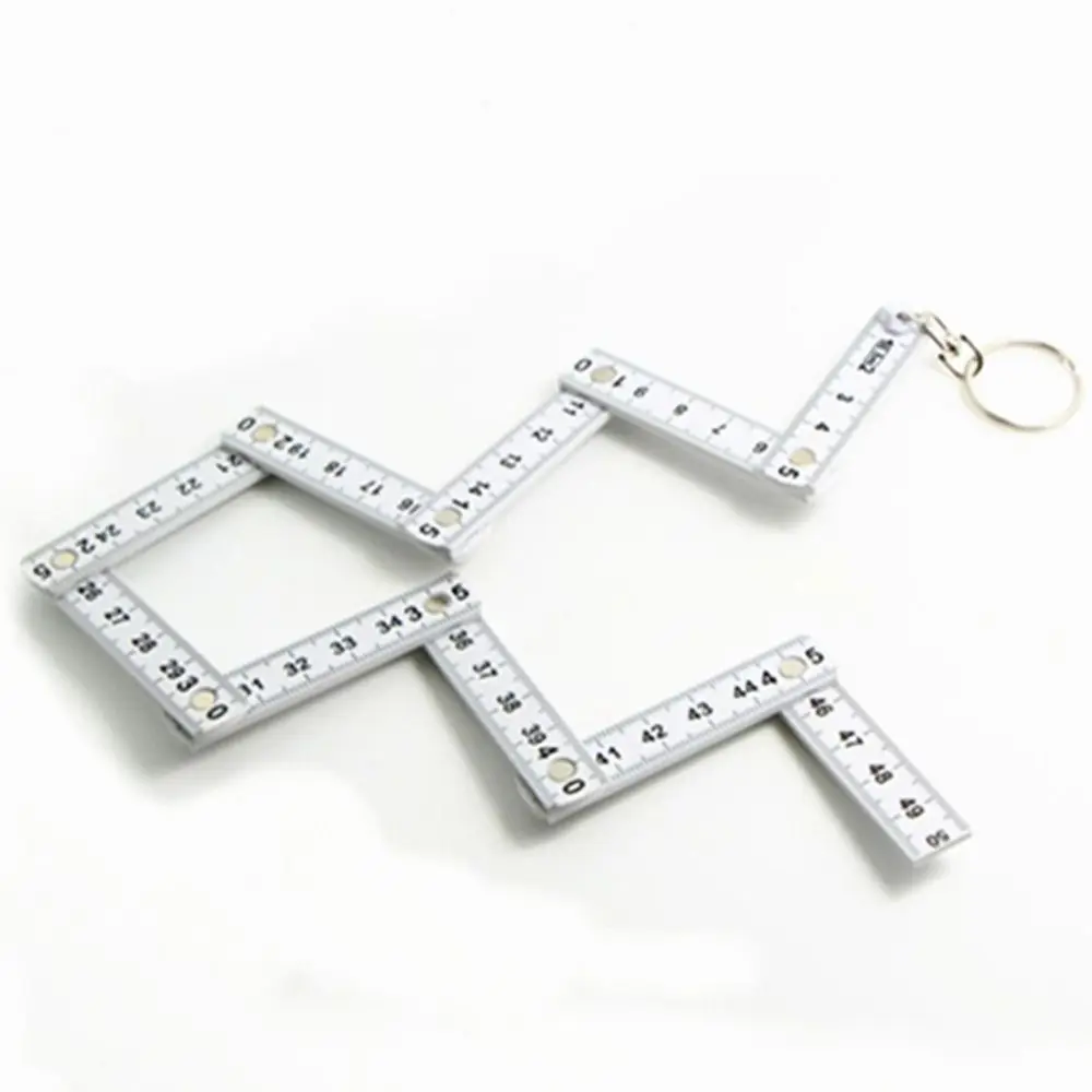 Portable 50cm Ruler Tape Folding Key Finder Measure Carpenter Measuring Tool Key Chains Key Ring