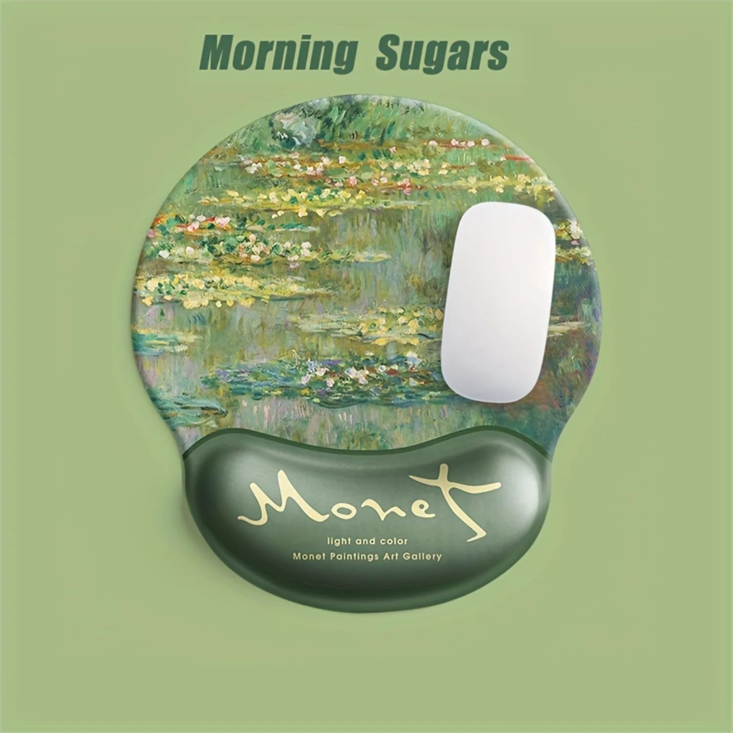 1pc/2pcs Monet Oil Painting Mouse Pad Sleeping Lotus Wrist Pad Soft Pad Hand Rest Keyboard Pad Mouse Pad Wrist Pad For Office