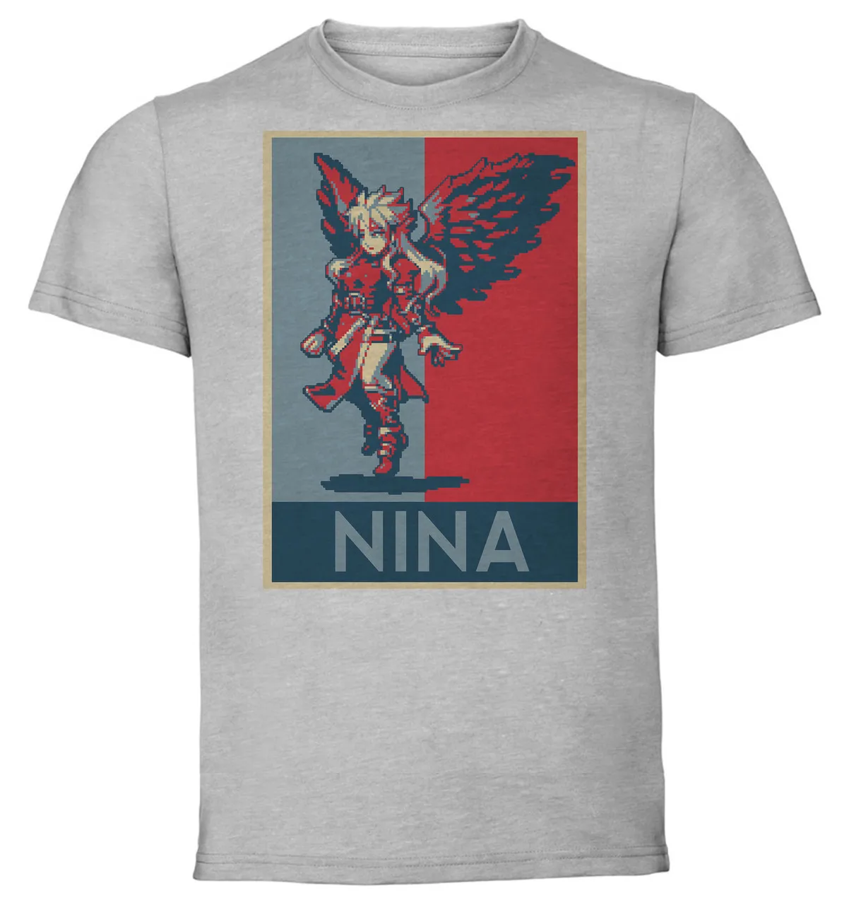 T-Shirt Unisex Grey Propaganda Pixel Art Breath Of Fire  Ii Nina B