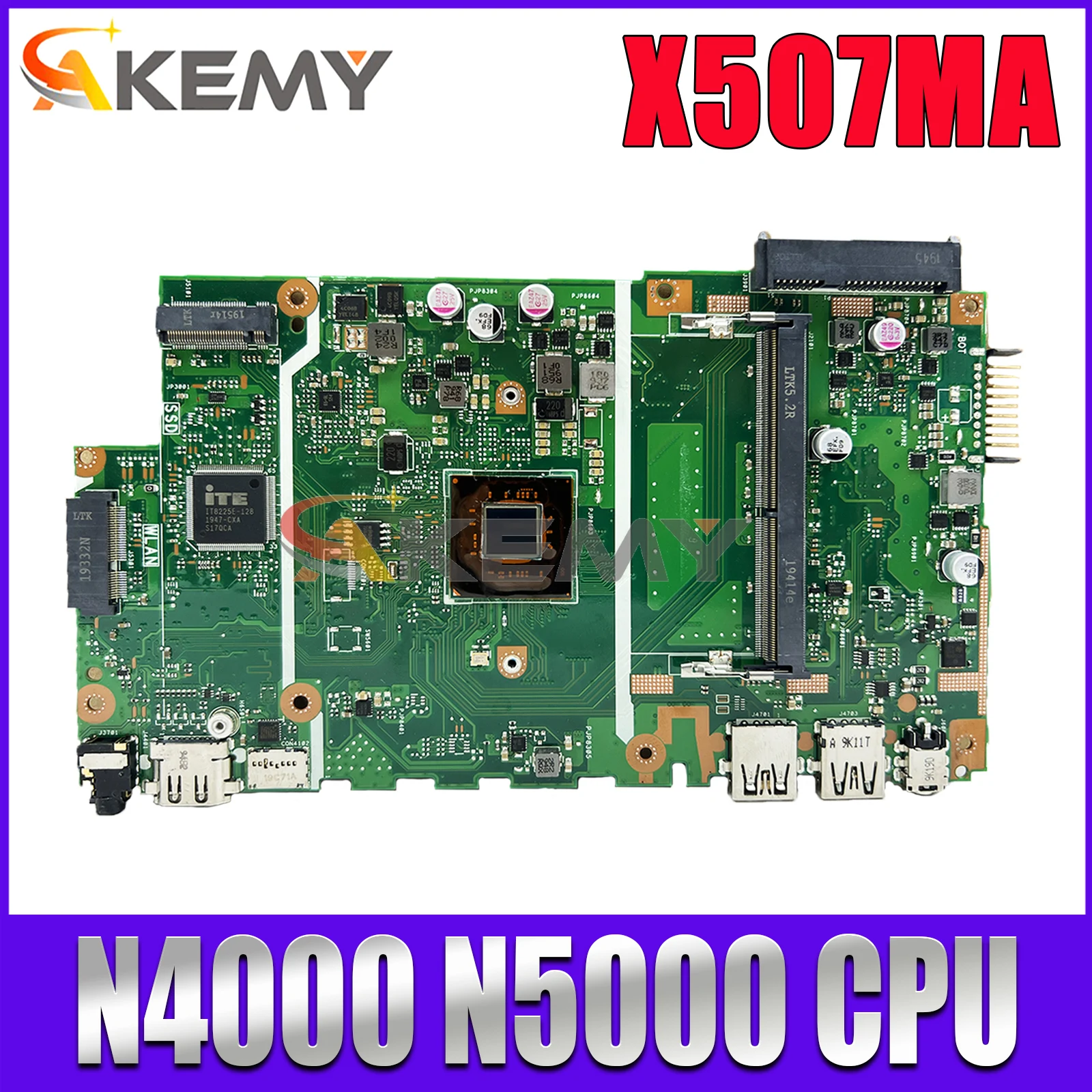 

Материнская плата для ноутбука Akemy X507MA Материнская плата ASUS X507M A507M F507M R507M, процессор N4000 N5000 DDR3L 100% тест