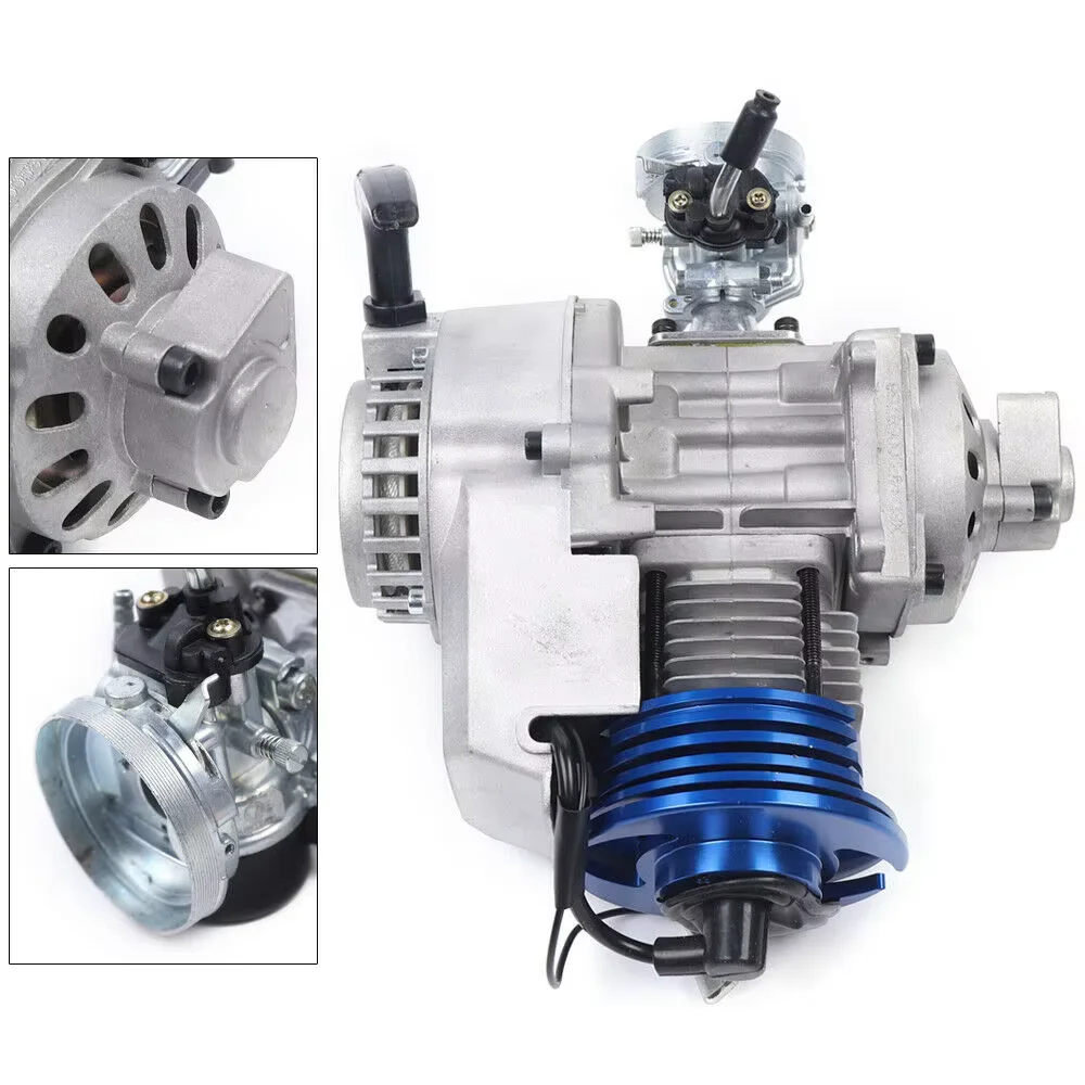 Motor completo de corrida de 2 tempos, 49cc, cilindro único, 1.8kw, para bolso, dirt, quad, atv, mini pit bike
