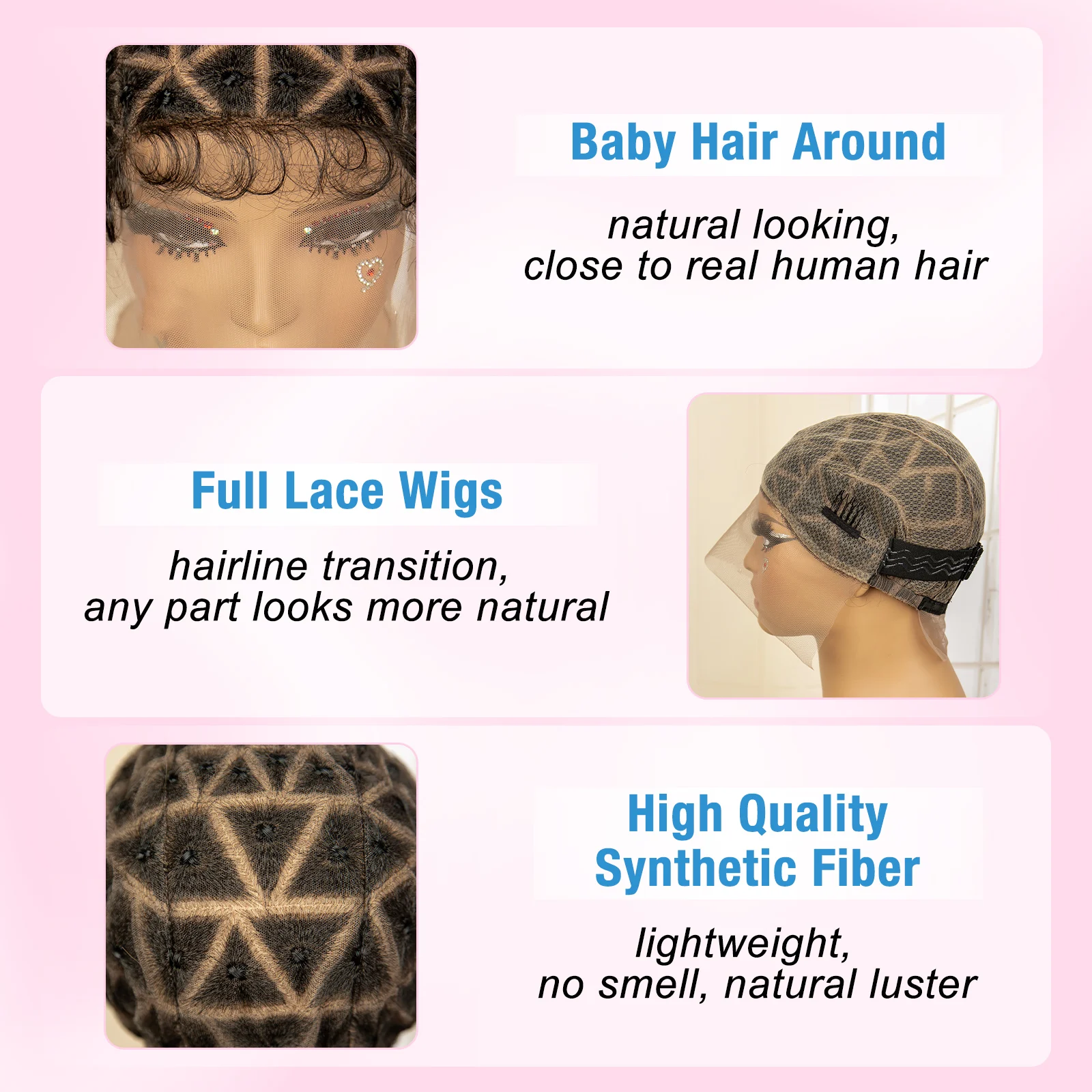Braided Wig Cap for Box Braids Crochet Braids DIY Wig Cap Full Bouble Lace Braided Wig with Baby Hair Suitable Lace