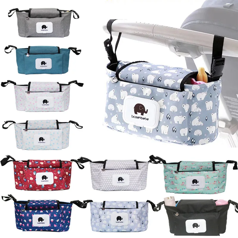 Luiertas Cartoon Kinderwagen Organizer Nappy Luier Tassen Vervoer Buggy Kinderwagen Winkelwagen Mand Haak Kinderwagen Accessoires