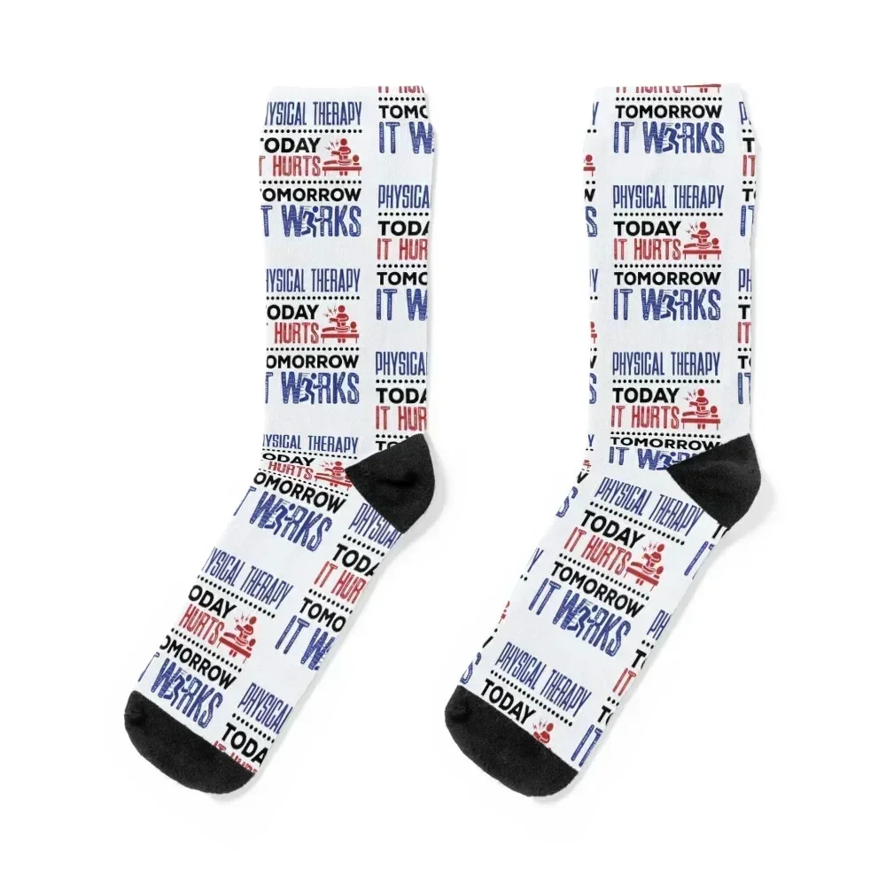 

Physical Therapy Today It Hurts Tomorrow It Works Socks winter thermal fashionable designer essential Socks Women Men's