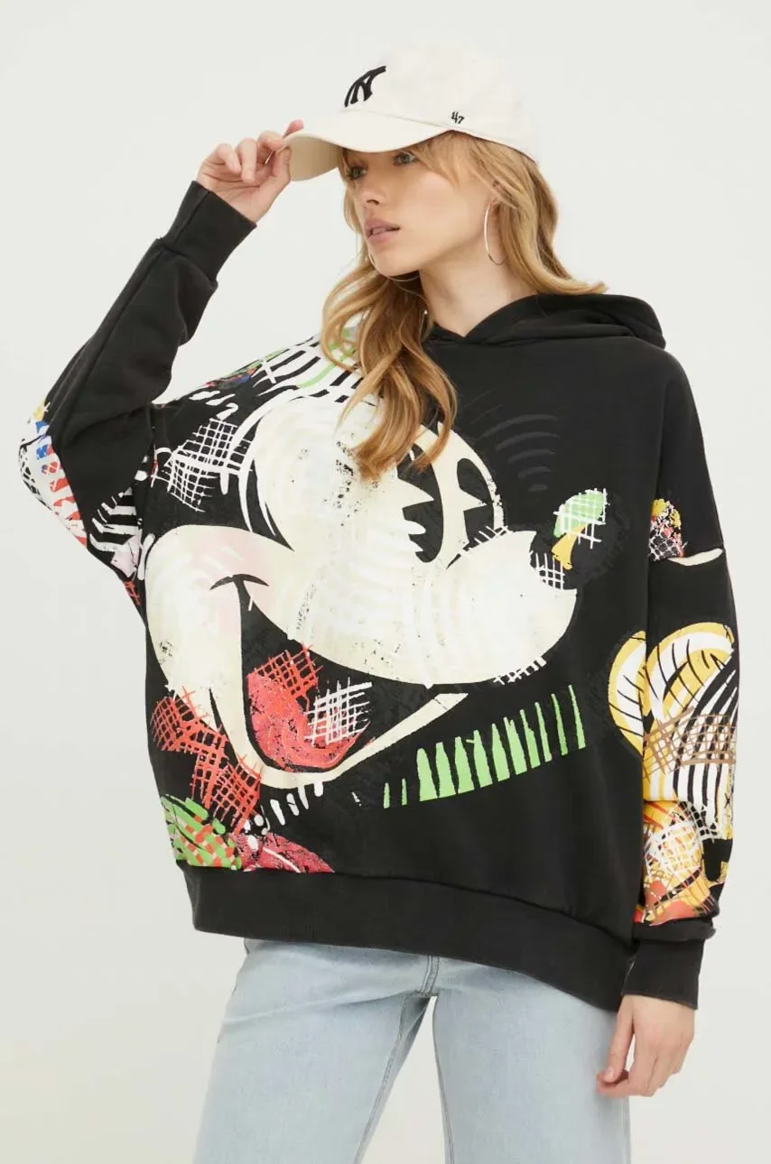 Foreign trade original single Spanish new print profile hooded casual plus fleece pullover hoodie