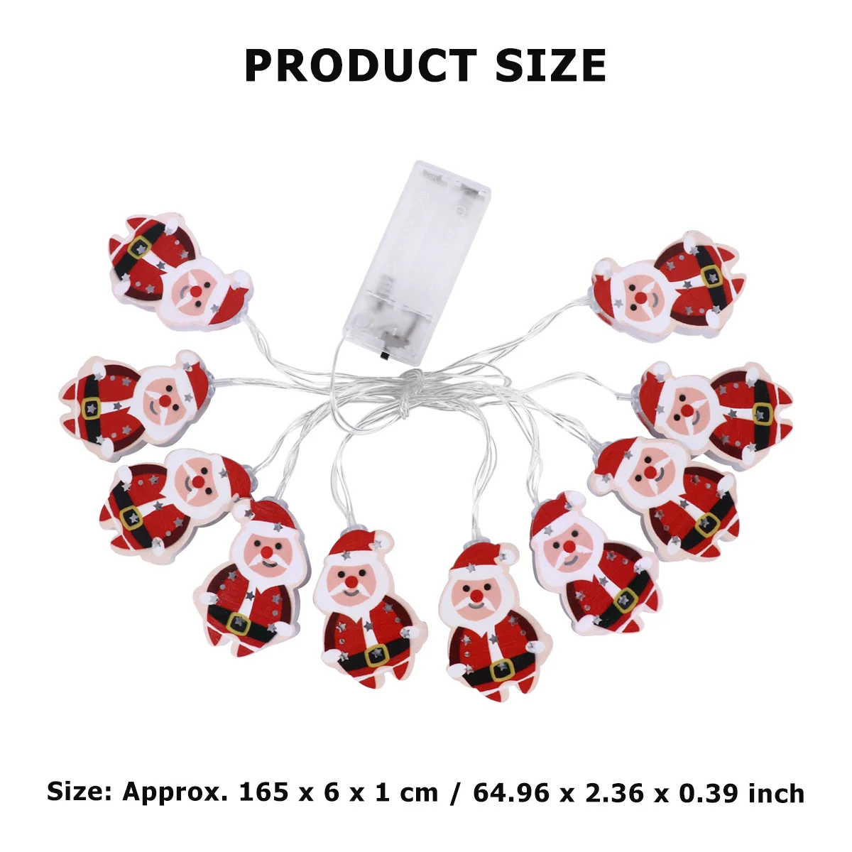 مجموعة واحدة من أضواء سلسلة سانتا LED زينة عيد الميلاد، مواد صديقة للبيئة قابلة لإعادة الاستخدام، جو سعيد دافئ #5