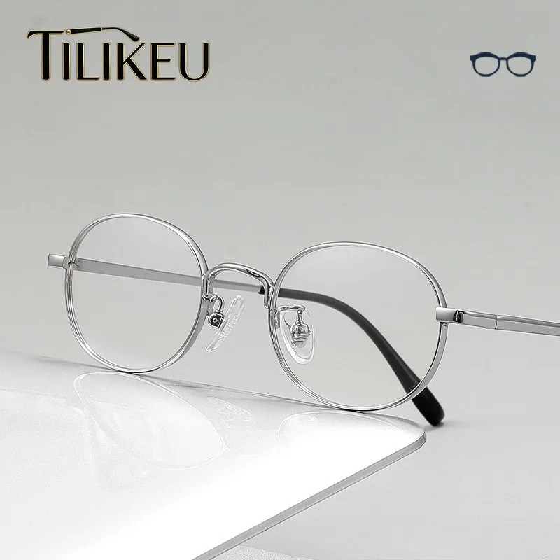 125mm Small Size Titanium Alloy Eyeglasses Frame Men Ultra-light Retro Japanese Glasses Women Titanium Circular Eyeglass Frames