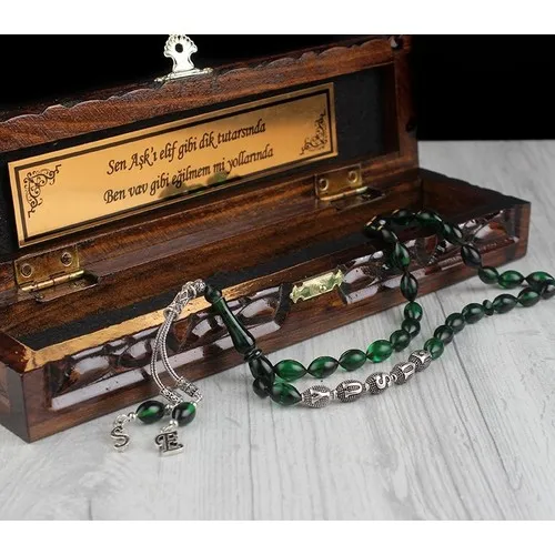 Trendy Jewelry Silver Tassels Letter and Amber Squeezing Rosary and Box Kombin