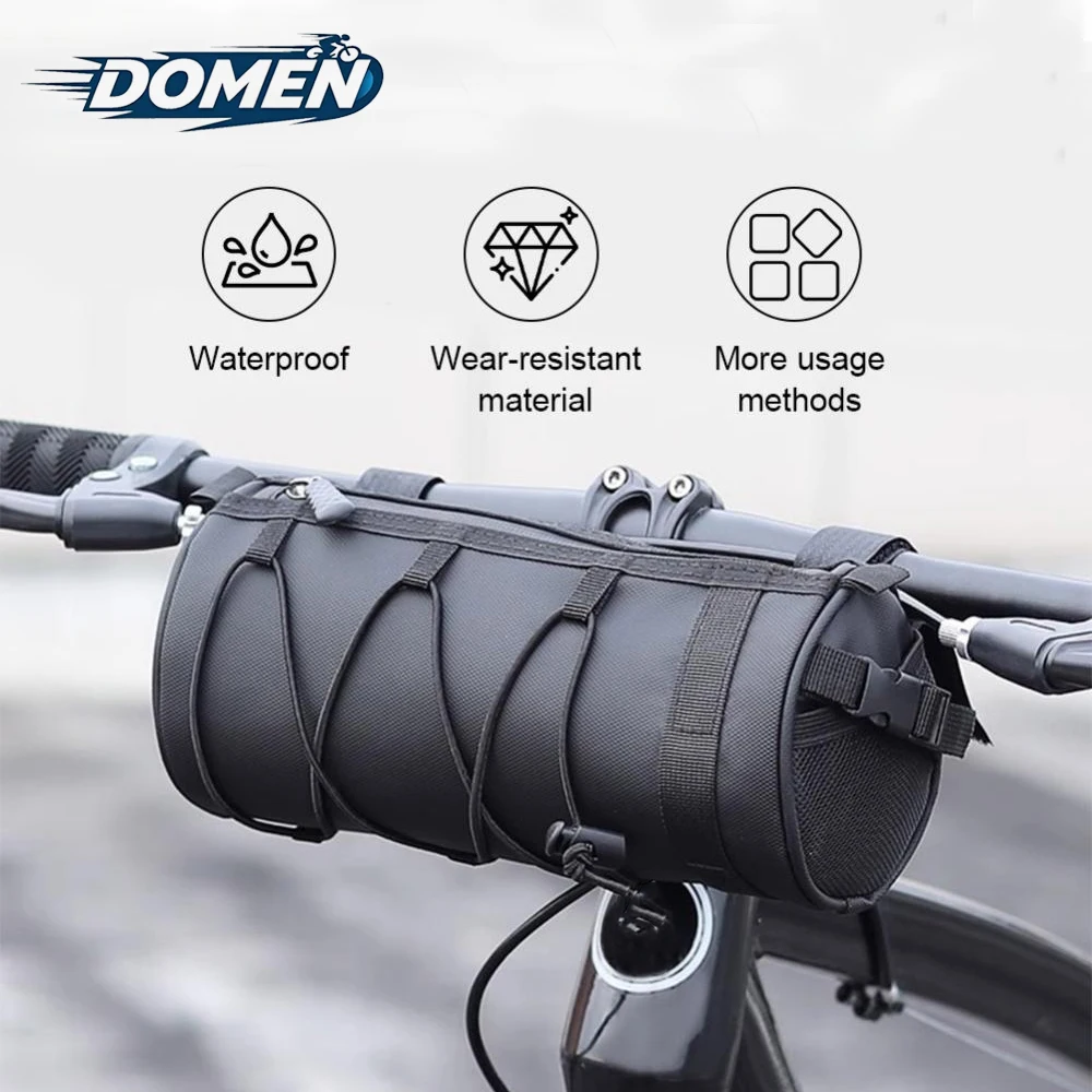 

DOMEN Bike Waterproof Front Bag MTB Bicycle Handlebar Bag Storage Outside Multifunction Riding Roll Bag Bicycle Accessories