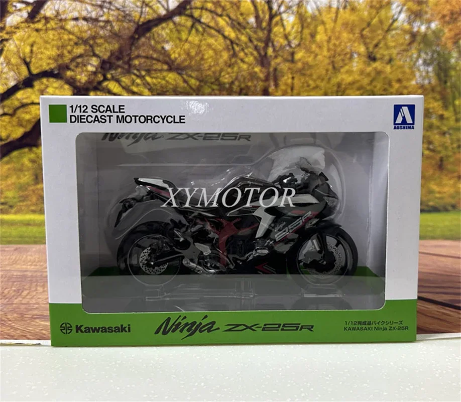 AOSHIMA-Kawasaki ZX-25R Metal Diecast Model Car, Moto Moto Brinquedos, Exibir Ornamentos Coleção, Presentes, Passatempo, 1:12