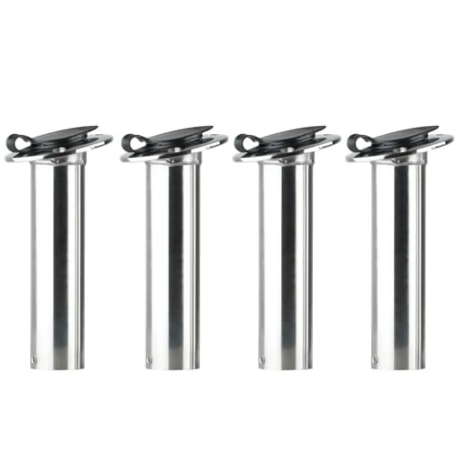 

Fishing Rod Holder 2/4Pack Stainless Steel Rod Holder Heavy Duty Flush Mount with Black PVC Cap and Liner 15 Degree