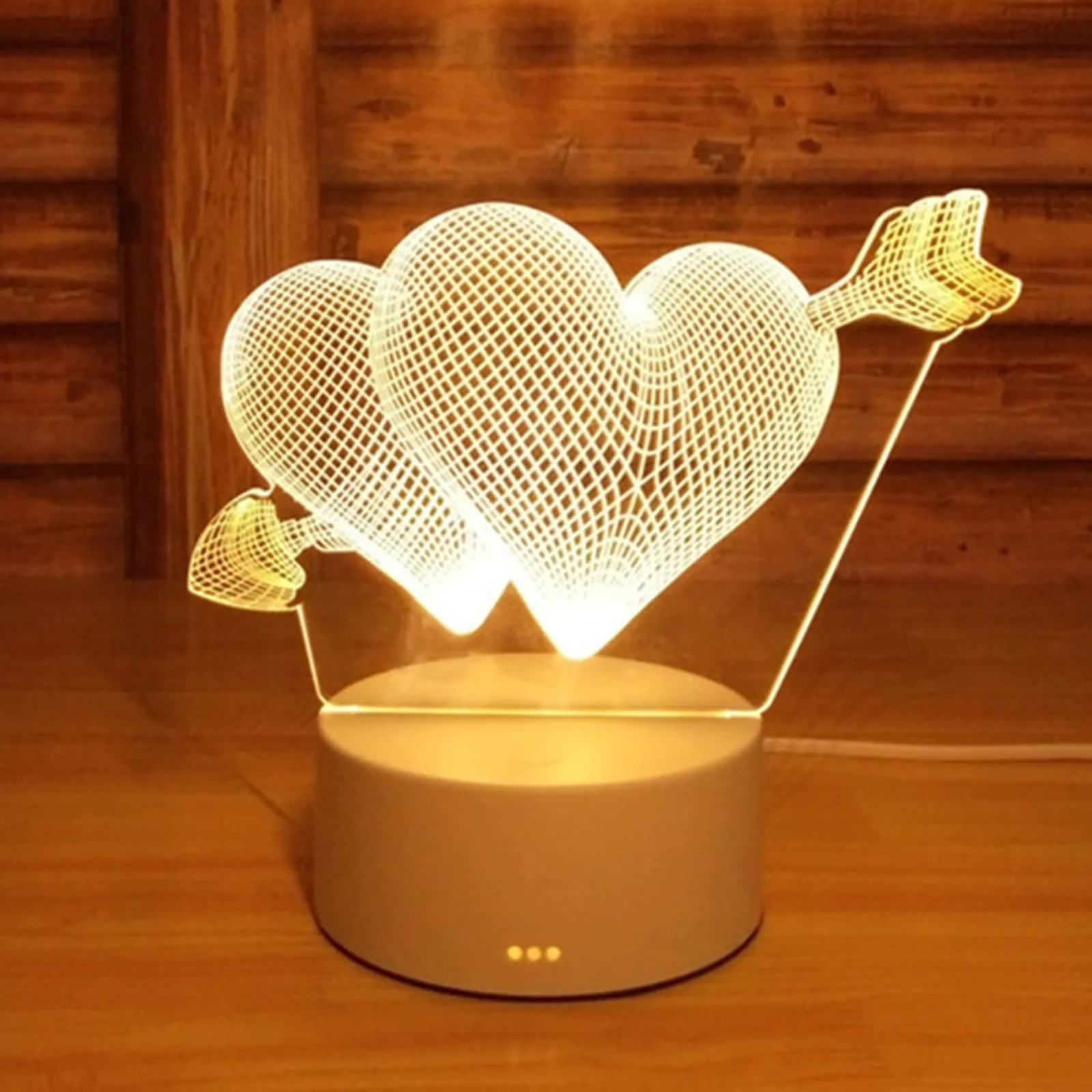 3D Acrylic Led Lamp for Home Small Night Light Valentine\'s Day Gift Romantic Love Bedside Lamp USB LED Light Home Decor