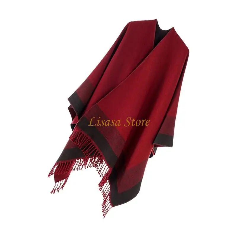 

M6CC Soft Winter Warmth Women’s Fringed Scarf Shawl Soft Breathable Shoulder Wrap