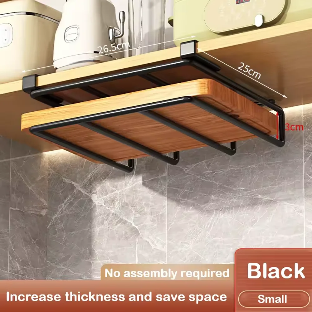 Keuken Hangend Organisatorrek met Haken Onder Kast Papieren Handdoek Vodden Hanger Snijplank Pot Cover Houder Opbergplank