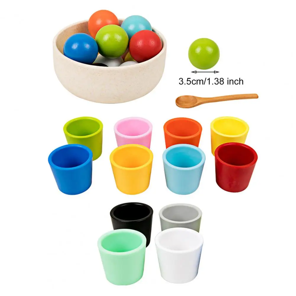 Regenbogen-Mann-Sortierspielzeug, pädagogisches Farbsortierspielzeug-Set für Kleinkinder, Holztasse, passendes Spiel mit 12 Farben für Jungen