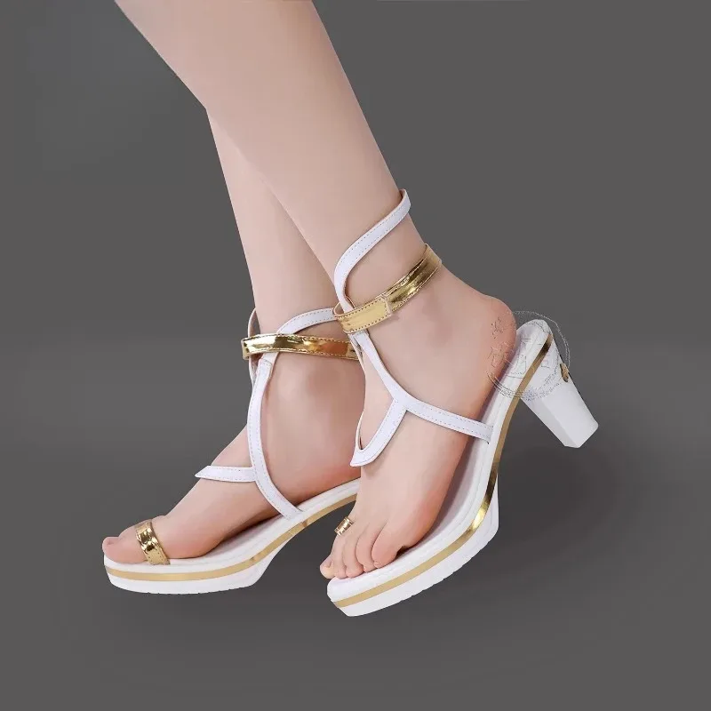 QQ28LQWuthering Waves Cartethyia Fleurdelys Cosplay Halloween Karnaval Sepatu Bot Modis Baru Sepatu Hak Pria dan Wanita