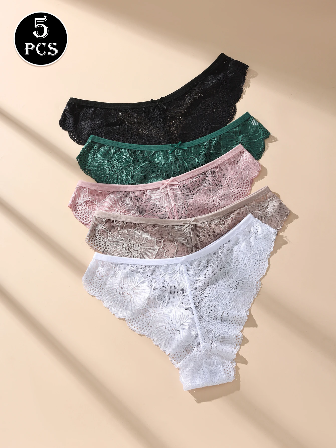 

5 шт., женские сексуальные кружевные трусики, перспективное нижнее белье, однотонные трусы с низкой талией и цветочным принтом, дышащее нижнее белье, женское нижнее белье M-XL