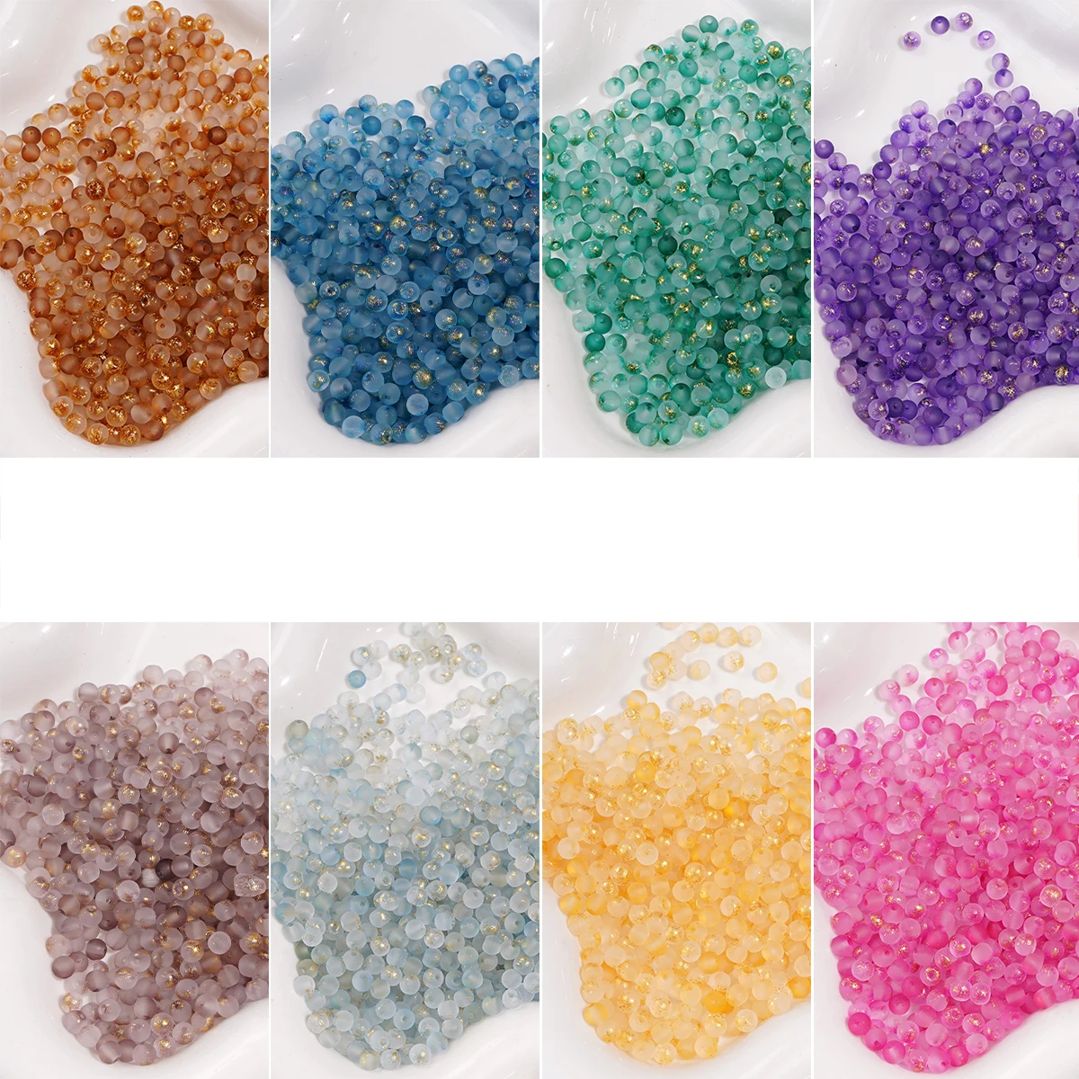 

100Pcs Multi Color Frosted Glass Seed Beads 4mm Round Loose Spacer Beads For Jewelry Making DIY Bracelet Phone Chain Accessories