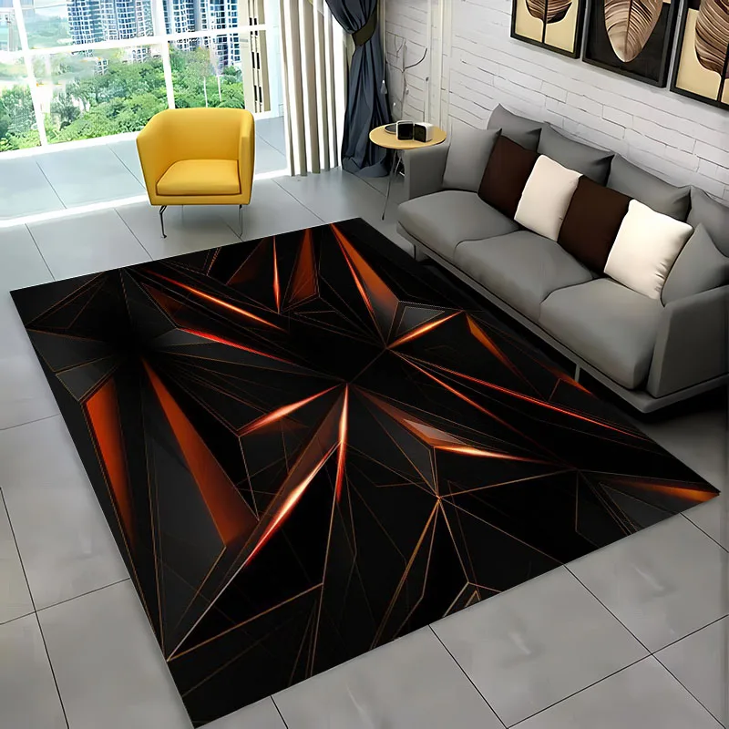 3D Abstract Modern Geometric Illusion Area Rug Carpet for  Living Room Kids  Bedroom Sofa Doormat  Decor,Non-slip Floor Mat Gift