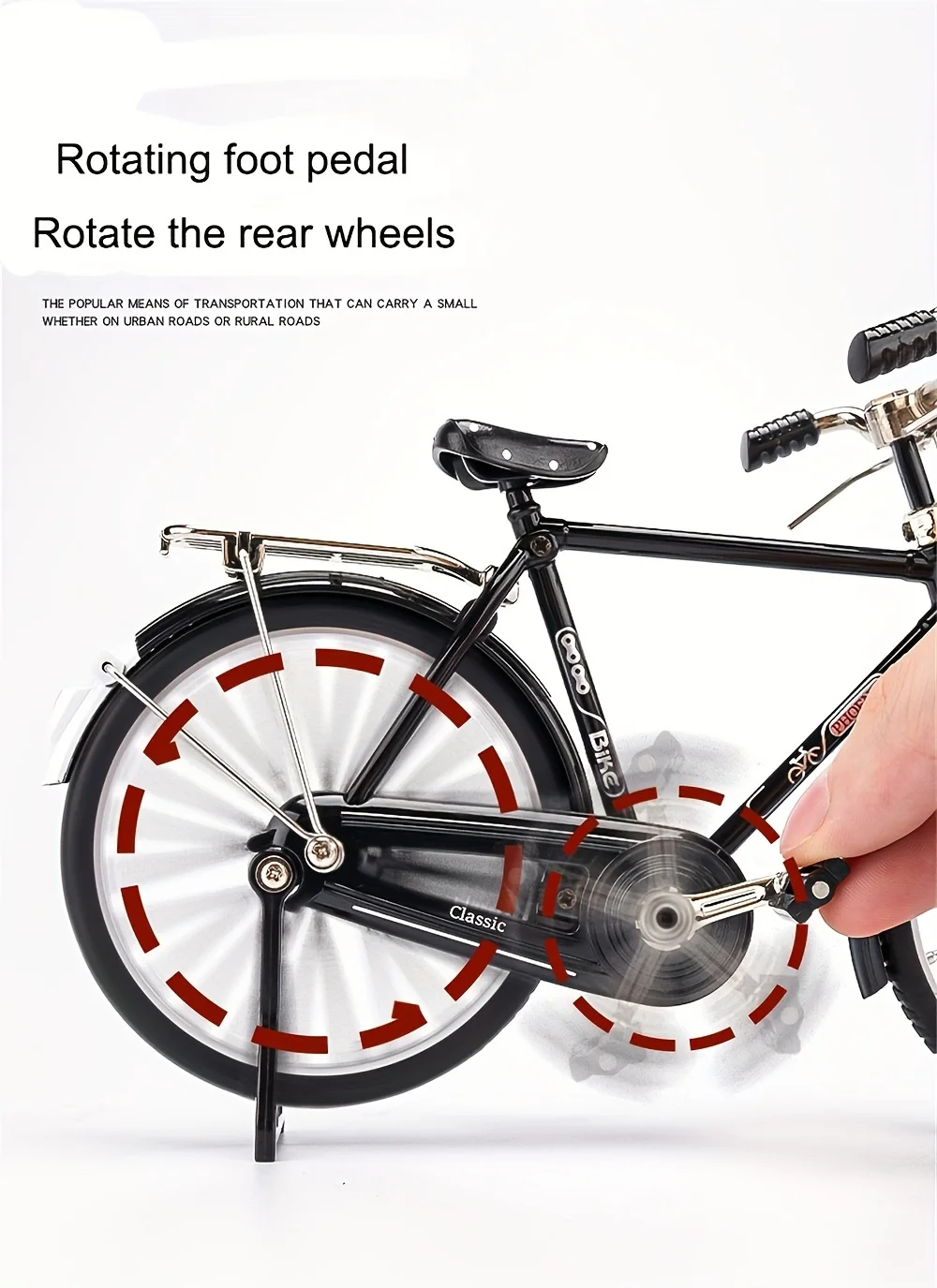 Vintage-Fahrradmodellbausatz – mit Pumpe und Gepäck, ideales Geschenk für Sammler und Home-Office-Dekoration – Detail 6