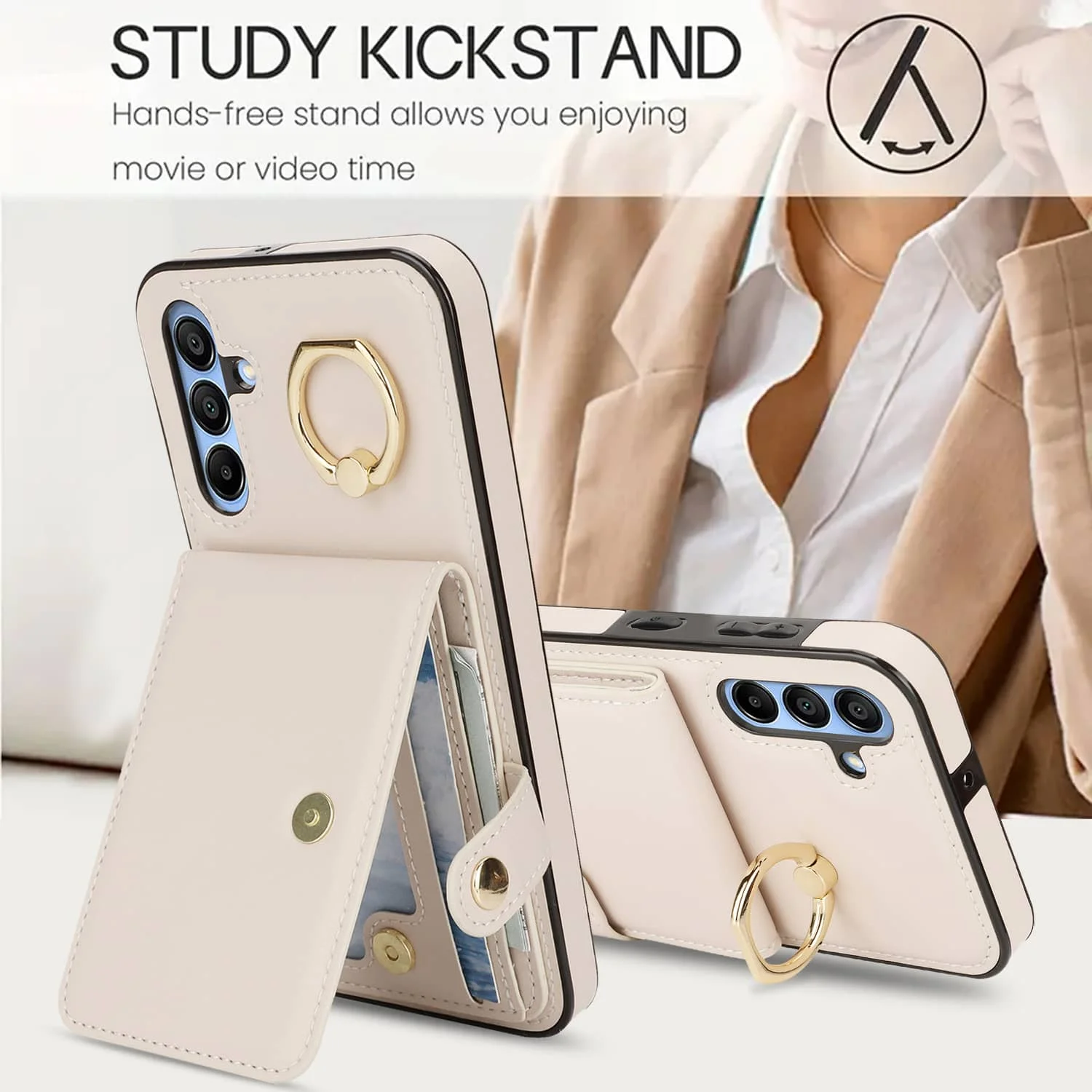 for Samsung Galaxy A55/A54/A53/A35/A25/A15/A14 5G Case with Card Holder,Wallet Case for Women,Flip Folio Book PU Leather Cover