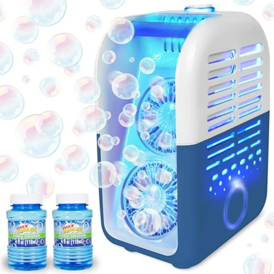 

Портативная машина для выдувания мыльных пузырей Light Up, 20 000+ пузырей в минуту, перезаряжаемая, для свадеб, праздников, дней рождения, вечеринок у бассейна