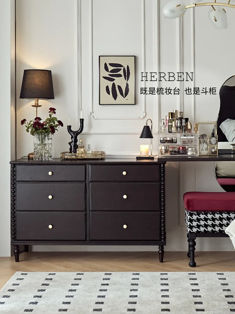 Solid Wood Makeup Table Retractable Bedroom Tailstock Chest of Integrated Small Apartment Corner Dresser