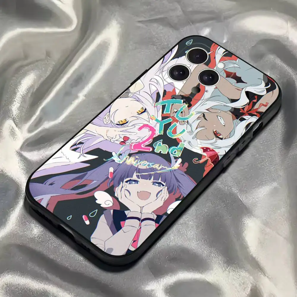 Tuyu اليابانية الموسيقى JPOP جراب هاتف آيفون 16,15,14,13,12,11,Pro,Max,Plus,X,XS,SE4,E,Mini,soft Black Case