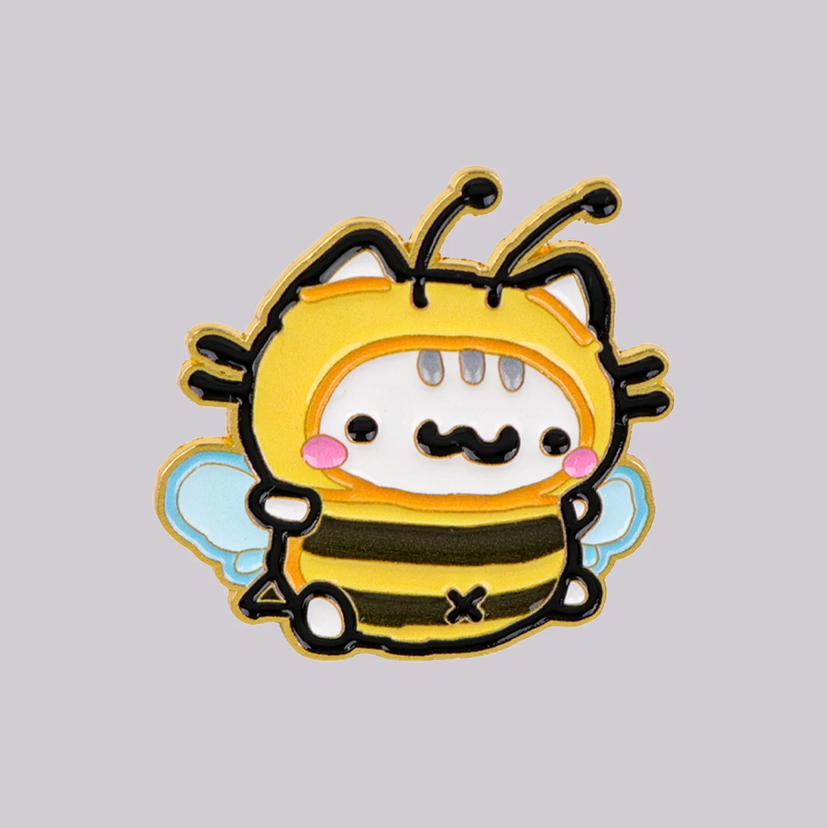 Cute Bee Enamel Pin Cartoon Cat Brooch Lapel Pins Badge on Backpack Clothing Accessories Cosplay Jewelry Friends Gifts