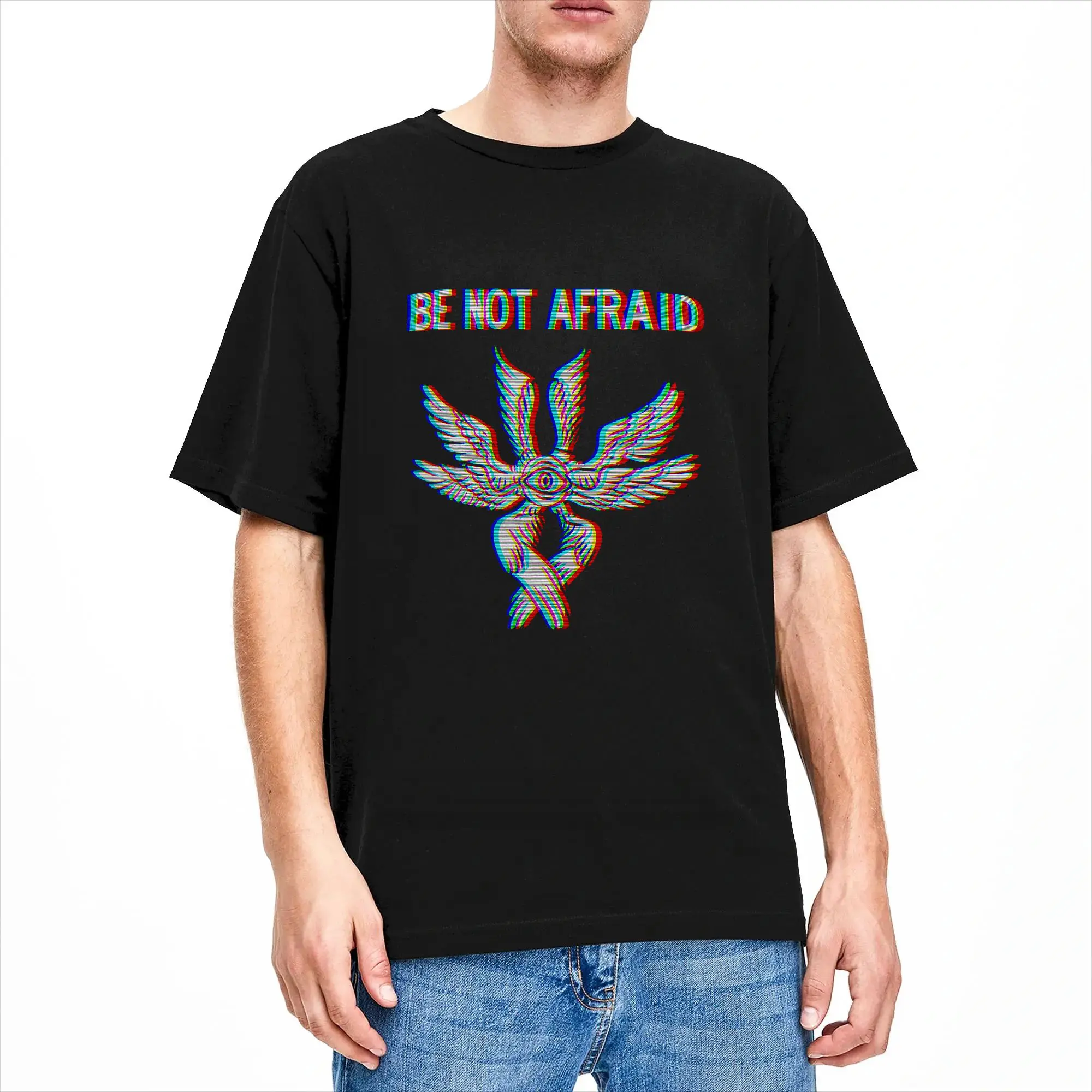 Be Not Afraid Biblically Accurate Angel Seraphim Glitch T-Shirt Summer  Harajuku T-Shirts 100 Cotton Comfortable Plus Size Tees