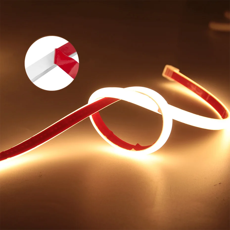 

IP65 5M 10M 30M 50M 220V COB LED Neon Strip Light 288Leds/M With AU EU Plug Flexible Adhesive Tape for Home Garden Lighting
