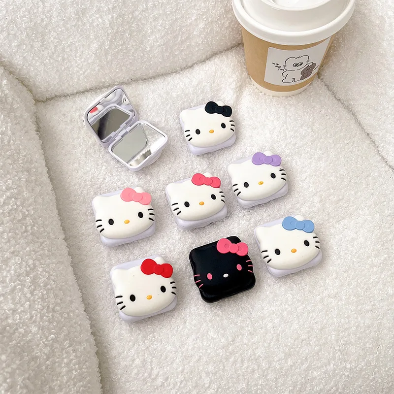 Sanrio Hello Kitty Ins Macaron Color Flip Mirror Phone Grip Tok Smart Tok Holder Ring Y2K Girl Lazy Bracket Clear Stand Socket image 3