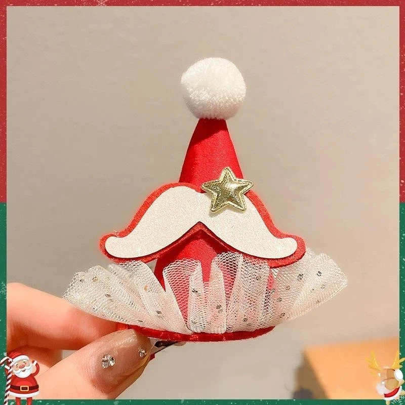 

2Pcs Christmas Antler Hair Clips Pendants Xmas Ornaments Merry Christmas Decor For Girl Reindeer Hair Accessories Happy New Year