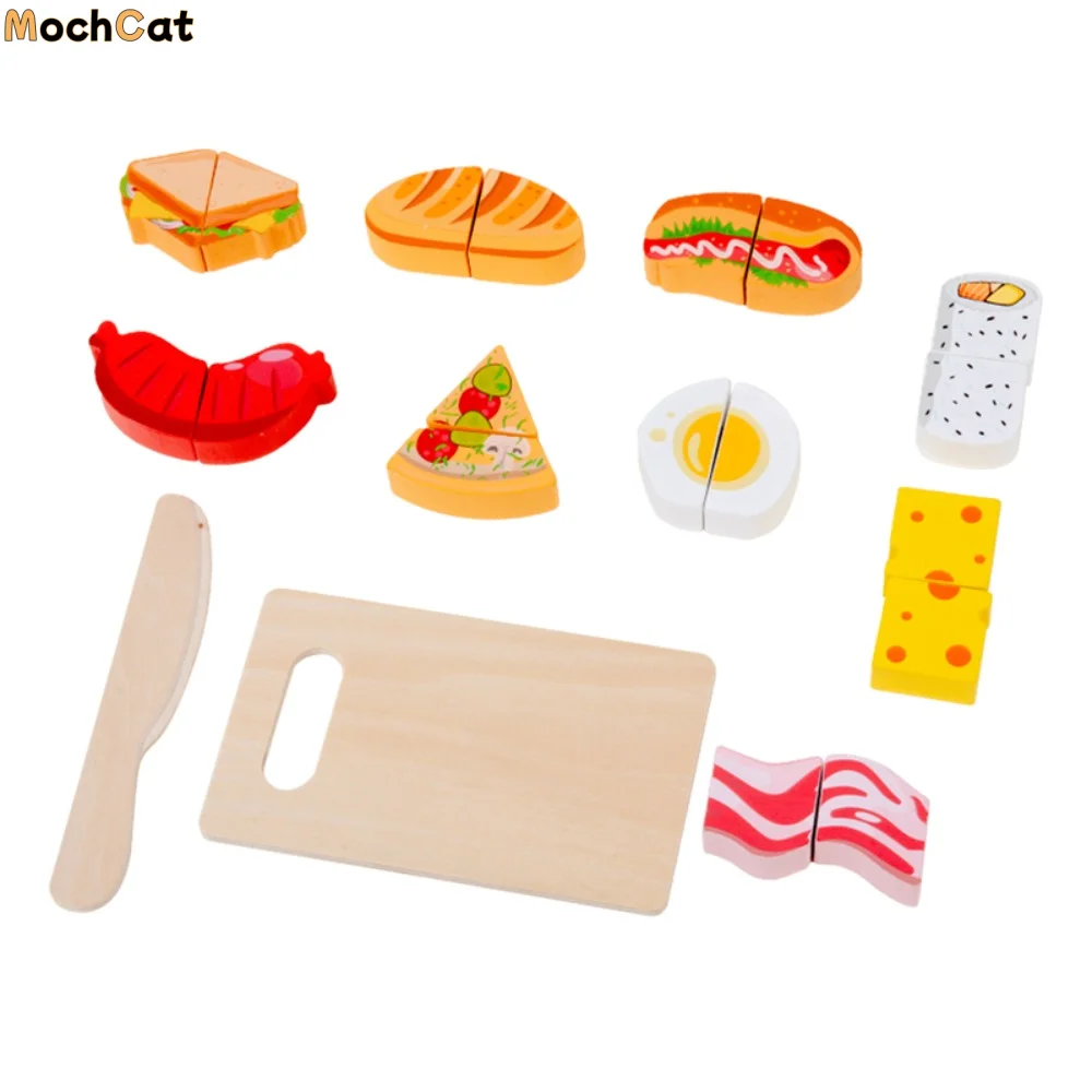 

1 set Wooden Kitchen Cutting Fruits Toys Play Food Montessori Simulation Kitchen Pretend Toy Exquisite Pretend Vegetables