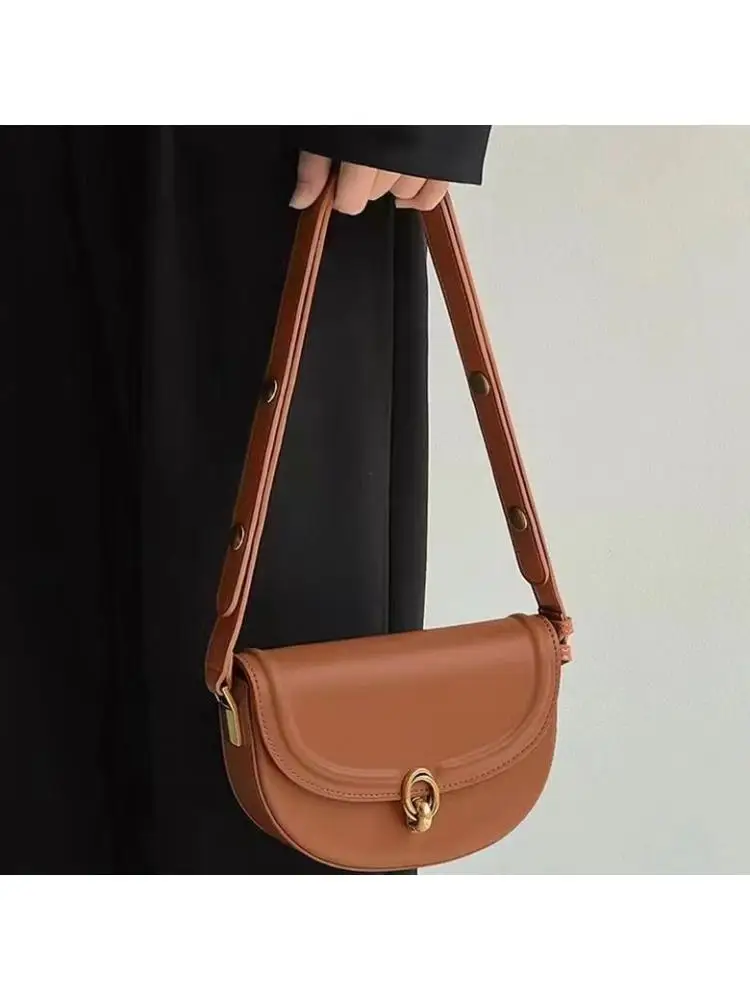 Saddle Small Crossbody Bags For Women 2023 Trend Luxury Designer Underarm Shoulder Bag PU Leather Flap Ladies Handbags