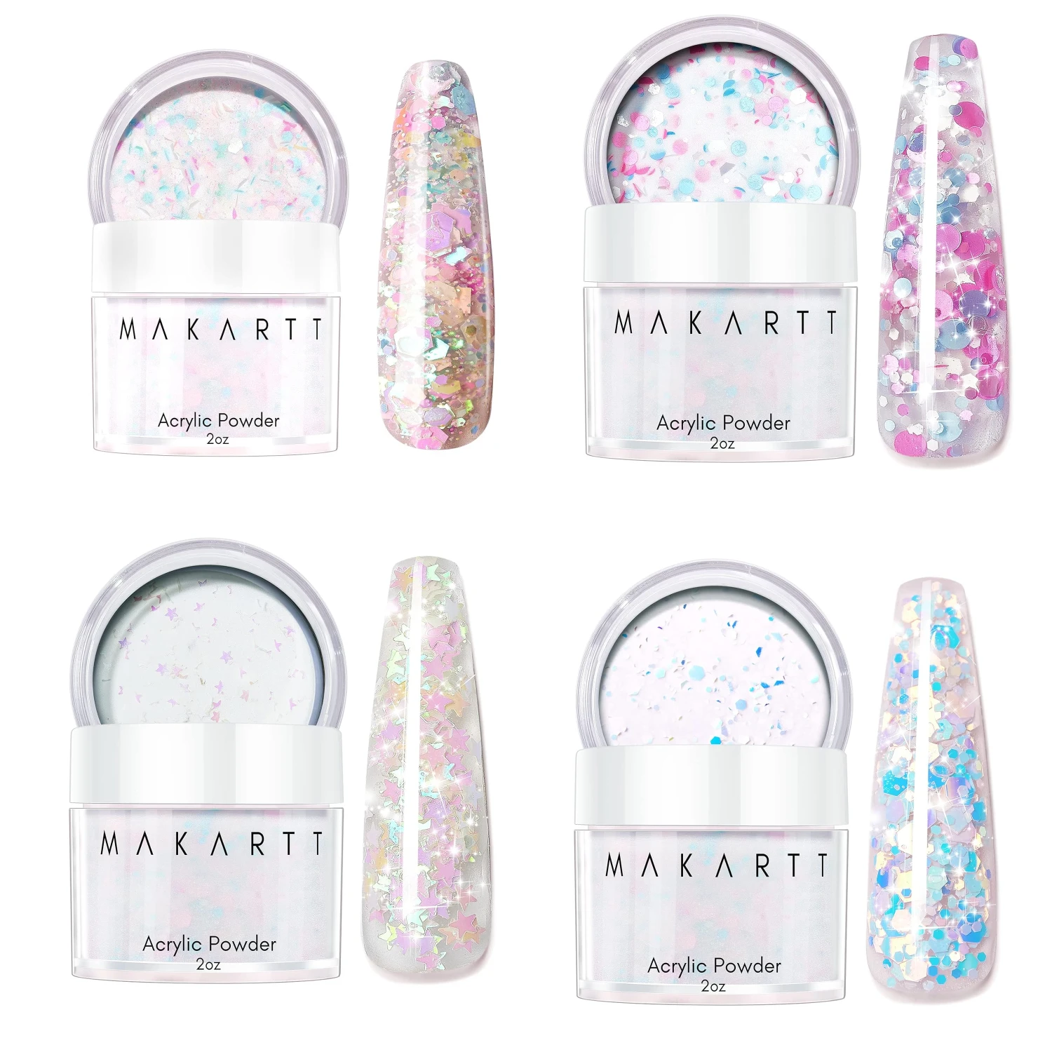 

Makartt Acrylic Powder, 2oz Glitter Acrylic Nail Powder for Extension, Professional Shiny Nail Acrylic Powder for Acrylic Nails,